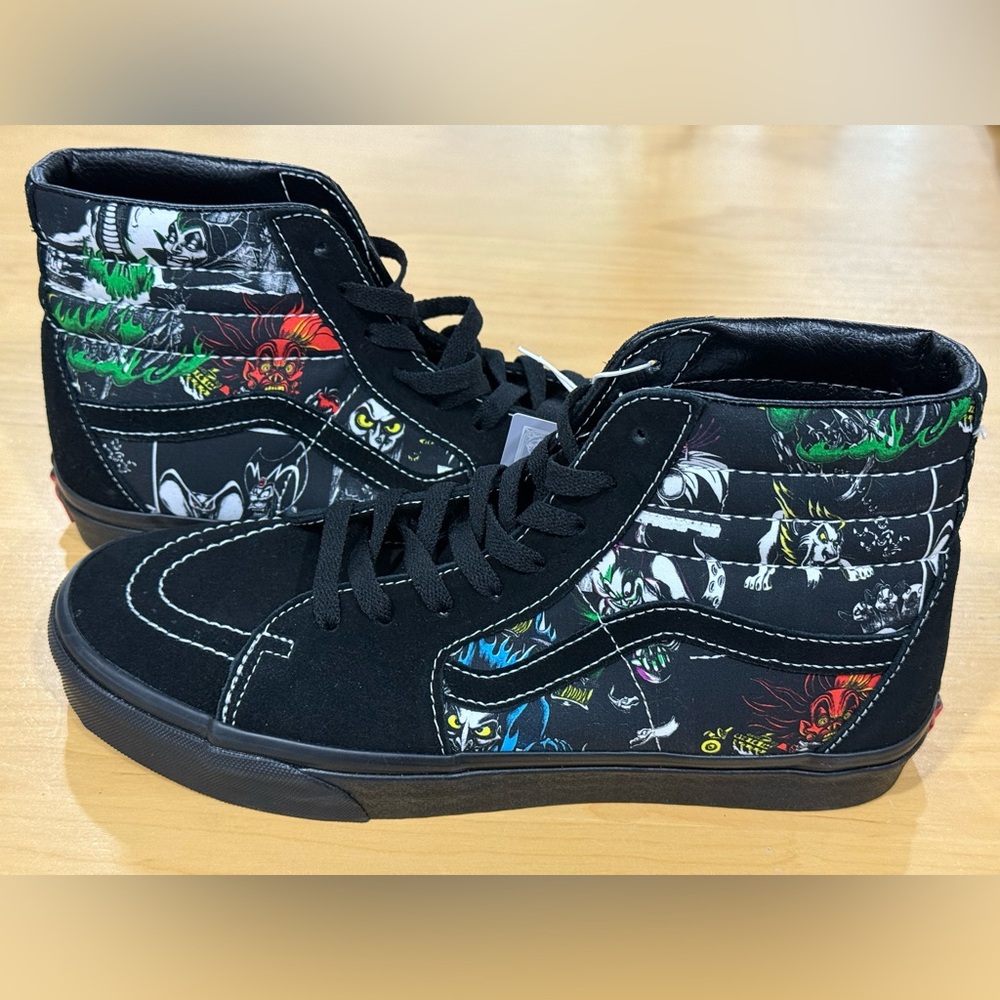 DISNEY x VANS SK8-HI 100yrs Villains Black Shoes Men's Sz. 9.5/ Wmn's Sz.11 NWOB